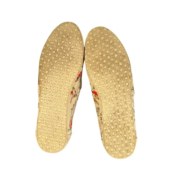 TOMS Christmas Cat Print Slip-On Canvas Flats - Picture 8 of 10